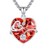 Sterling Silver Crystal Guardian Angel Caduceus Pendant Necklace