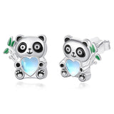 Moonstone Animal Stud Earrings for Women 925 Silver Hypoallergenic Cute Cartoon Animal Earrings  Jewelry Gifts