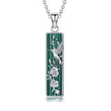 925 Sterling Silver Hummingbird Urn Necklace for Ashes