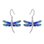 Sterling Silver Big Dragonflies Dangle  Earrings