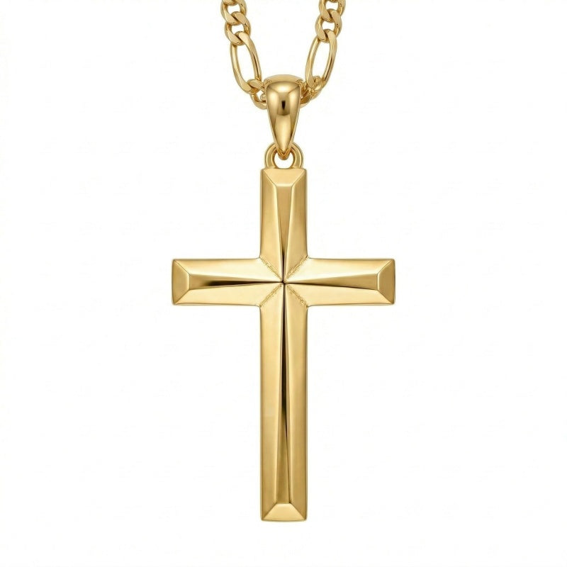 14K Gold Plated Cross Pendant necklace