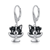 925 Sterling Silver Dog Cup Earrings Cute Earrings for Women