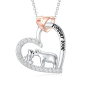 Sterling Silver Mama Bear with 1 2 3 4 5 Cubs Pendant Necklace