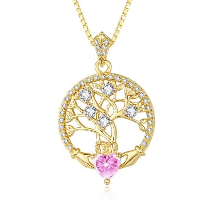 14K Gold Plated  Birthstone Tree of Life Necklaces for Women