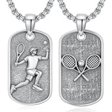 Sterling Silver Dog Tag Baseball Basketball Softball Soccer Pendant Necklace for Men