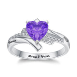 Sterling Silver Personalized Birthstone Engraved High School College Class Ring Graduation Jewelry