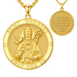 Patron Saint Medal Gold Plated Catholic Pendant Christian Religious Necklace Amulet Jewelry
