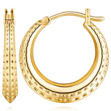 14K Gold Plated Lightweight & Small Hoop Earrings for Women