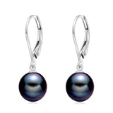 14k Solid Gold Freshwater Pearl Drop Leverback Earrings for women