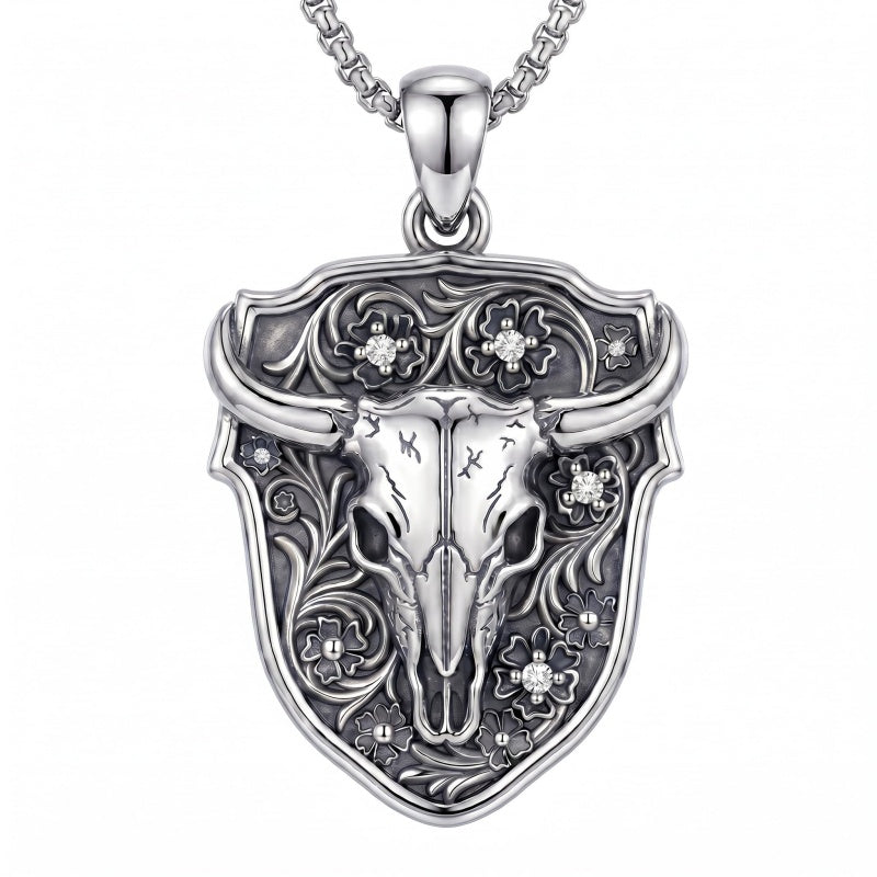 Sterling Silver  Bluebonnets Cow Skull Cowboy Hat Boot Cactus Cowgirl Texas Necklace Texas Necklace