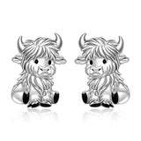 Highland Cow Earrings for Women Sterling Silver 925 Cute Animal Earrings Studs Christmas  Valentines Gifts