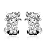 Highland Cow Earrings for Women Sterling Silver 925 Cute Animal Earrings Studs ChristmasValentines Gifts