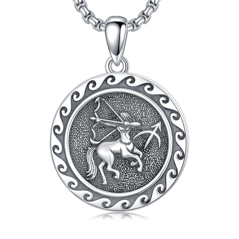 Sterling Silver 12 Zodiac Astrology Horoscope Pendant Necklace