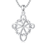 Sterling Silver Nial Cross David Pendant Necklace