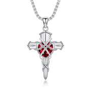 Sterling Silver Three Nail Cross Pendant Necklace