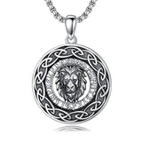 Sterling Silver Oxidized Tiger Wolf Lion Leopard Pendant Necklace for Men