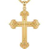 10K 14K 18K Gold Cross Pendant Necklace Religious Jewelry Gifts for Men and Women