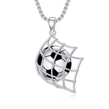 Sterling Silver Hockey Basketball Baseball Soccer Football Sports Pendant Necklace