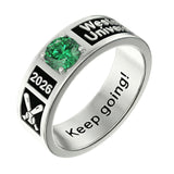 Sterling Silver 10K 14K 18K Gold Personalized Birthstone Class Ring Graduation Jewelry