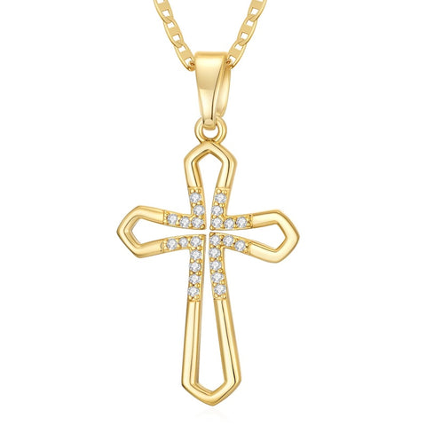 14K Gold Plated Cross Infinity  Pendant Necklace  for Women