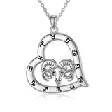 Sterling Silver Heart 12 Constellations Pendant Necklace