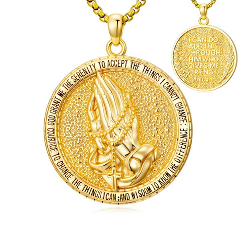 Patron Saint Medal Gold Plated Catholic Pendant Christian Religious Necklace Amulet Jewelry
