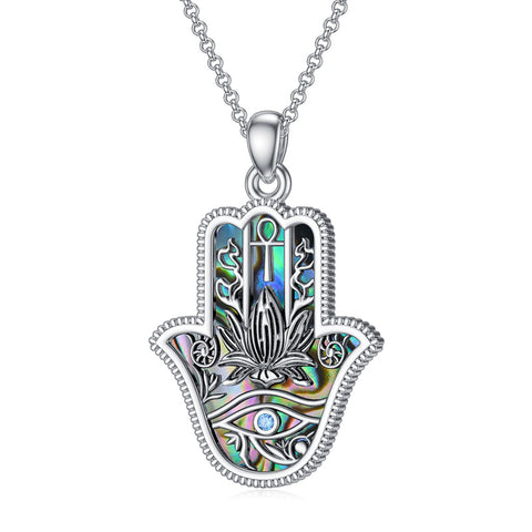 Sterling Silver Hamsa Tree of Life Viking Lion Butterfly Evil Eye Yin Yang Eye of Horus Pendant Necklace
