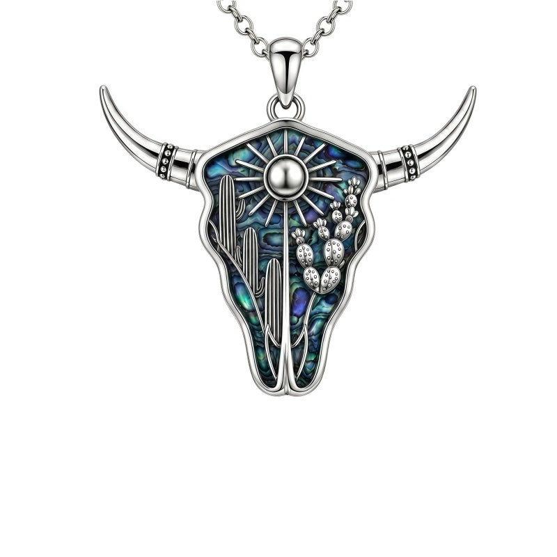 Sterling Silver  Bluebonnets Cow Skull Cowboy Hat Boot Cactus Cowgirl Texas Necklace Texas Necklace