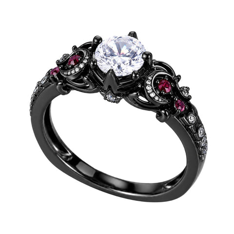 Sterling Silver 10K 14K 18K Gold Custom Engraved Moissanite Engagement Wedding Ring
