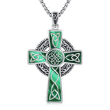 14K Gold Plated Celtic Vikin Cross Pendant Necklace Irish Jewelry Religious Protective Gift