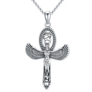 Sterling Silver Egyptian Goddess Pendant  Necklace