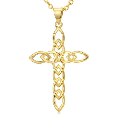 14K Gold Plated Cross Infinity  Pendant Necklace  for Women