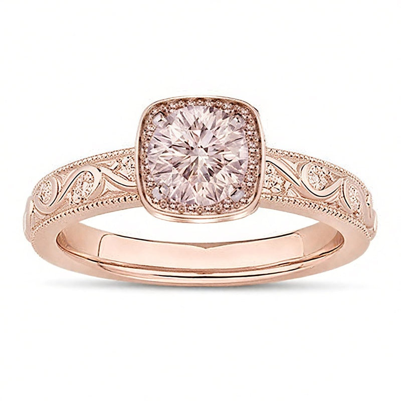 Sterling Silver 10K 14K 18K Gold Personalized Engraved 1-3 Carat Round Moissanite   Anniversary  Engagement Ring