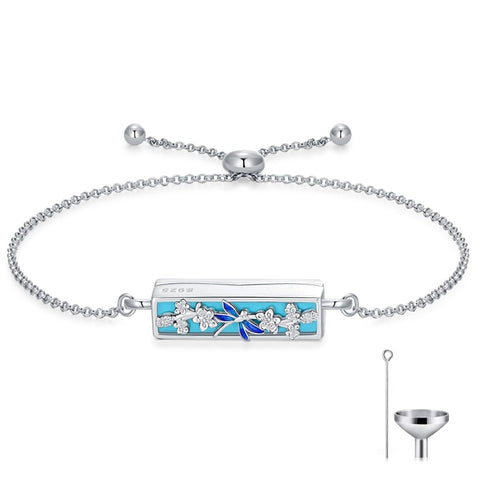 Sterling Silver Heart Urn Bracelet for Ashes Memorial Keepsake Jewelry Gifts for Women