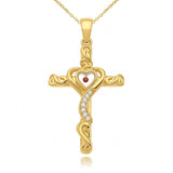 14K Plated Gold Cross Pendant Crucifix Necklace Christian Jewelry Baptism Religious Faith