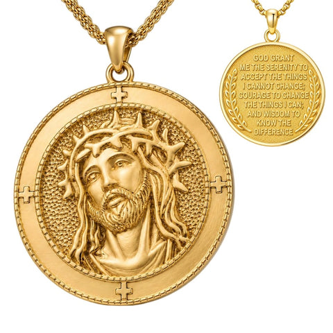Patron Saint Medal Gold Plated Catholic Pendant Christian Religious Necklace Amulet Jewelry