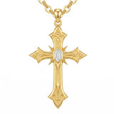 10K 14K 18K Gold Cross Pendant Necklace Religious Jewelry Gifts for Men and Women