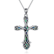 Religious Cross Pendant Necklace Sterling Silver Origami Cross Pendant Gifts for Women Men Jewelry