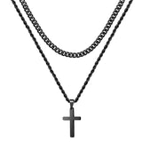 Stainless Steel  Cross Necklace For Men Mens Cross Necklaces Stainless Steel Cross Pendant Necklace Cross Chain Necklace Gift For Men Boys