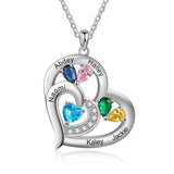 Sterling Silver Personalized Name Birthstone Mothers Necklace for Women