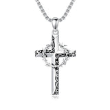 Sterling Silver Cross Pendant Necklace Christian Religious Jewelry Gifts for Anniversary