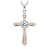 14K Gold Plated Birthstone Cross Necklace for Women  Protection Jewelry