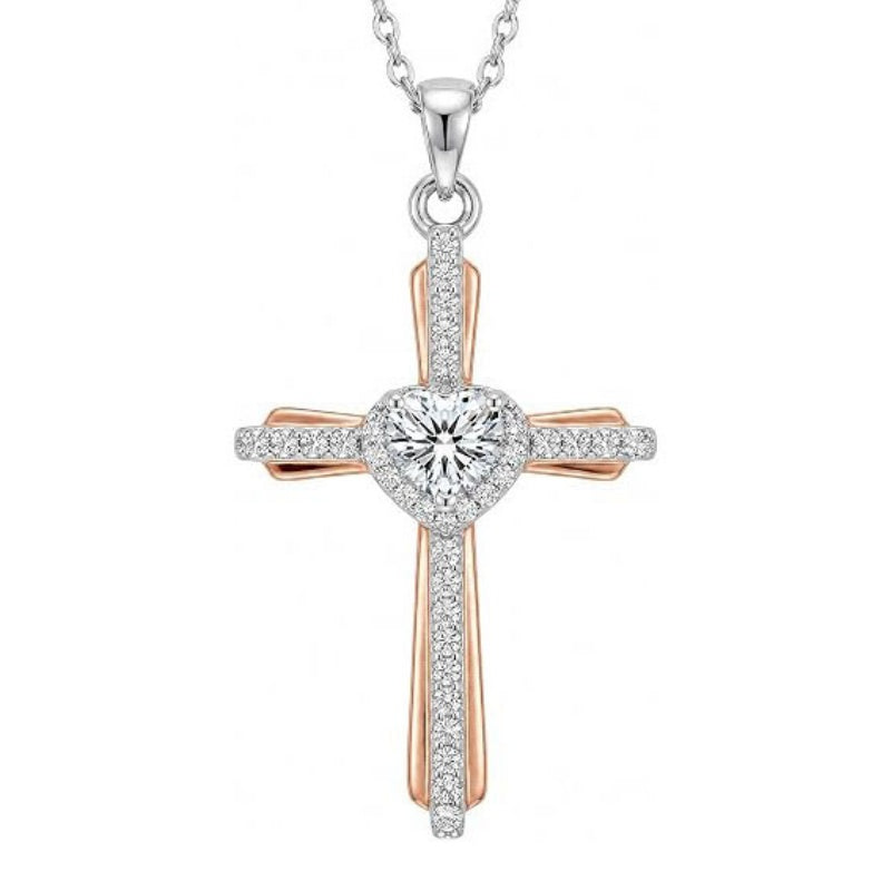 14K Gold Plated Birthstone Cross Necklace for Women  Protection Jewelry