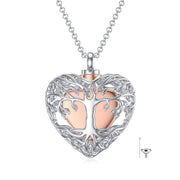 Tree Of Life Urn Necklace for Ashes S925 Sterling Silver Cremation Memorial Jewelry for Women