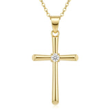 Minimalist Cross Pendant Necklace 14K Gold Plated for Women Faith Jewelry Religious Gifts