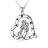 Sterling Silver Heart 12 Constellations Pendant Necklace