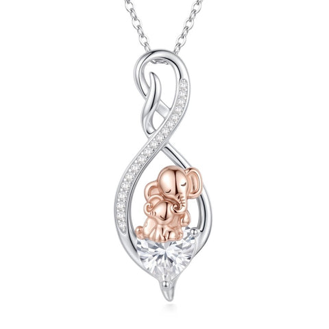 Sterling Silver 12 Month Birthstone Infinity Heart Animal Pendant Necklace Christmas Birthday Jewelry Gift