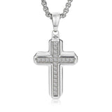 14K Gold Plated Cubic Zirconia Cross Necklace