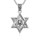 Sterling Silver Star of David Chai Cross Evil Eye Lion of Judah Menorah Tree of Life Protection Pendant Necklace