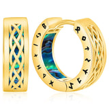 14K Gold Plated  Viking Hoop Earrings